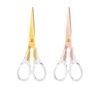 Honagu Lot de 2 ciseaux en acrylique de 16,5 cm multi-usages en acier inoxydable pour l'école, le bureau, la maison, la couture et les travaux manuels (or rose + or)