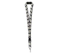 HONAV Cordon noir de 2,5 cm avec logo répété de la Coupe du monde FIFA - Durable et confortable - Design sous licence officielle - Idéal pour les badges, les clés et une utilisation quotidienne