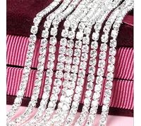 Honbay 9,1 m Strass fermer Chaîne Garniture à coudre Craft 2,5 mm Couleur argent