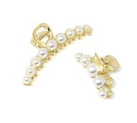 Honbay Lot de 2 pinces à cheveux en alliage avec perles d'imitation - Antidérapantes - Accessoires de coiffure pour cheveux fins et épais - Pour femme (2 styles)