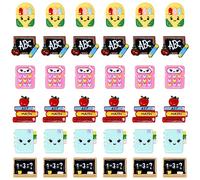 Honbay Lot de 36 breloques en résine à dos plat pour la rentrée des classes, fournitures scolaires, fournitures scolaires, fournitures scolaires, décorations en résine mignonnes de dessins animés - 6