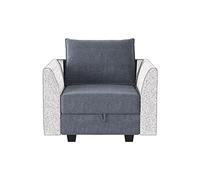 HONBAY Module central moderne en tissu pour canapé modulaire personnalisable - Fauteuil d'appoint sans accoudoirs - Gris bleuté