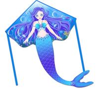 HONBO Grand cerf-volant sirène pour enfants et adultes, cerf-volant Delta facile à voler, cerf-volant débutant pour filles et garçons, cerf-volant débutant pour enfants de 4 à 8 ans (bleu)