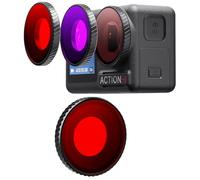 Honbobo filter voor DJI Osmo Action 5 Pro lichtrood/paars, Duikfilter, onderwaterfilter, lensbescherming, Waterdichte duikfilter beschermende lensfilter accessoires voor DJI Osmo Action 5 Pro 4 (rood)