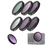 Honbobo Filtre pour DJI Osmo Action 6, UV/CPL/ND/Macro15X Mist Filter Objectif Filtres Kit Lentille Protection Accessoires pour DJI Osmo Action 6 (6PCS (UV CPL ND8 ND16 ND32 ND64))