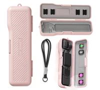 Honbobo Plastique Étui Case à Rabat filtres pour DJI Osmo Pocket 4/3 (Pink) | Silicone intérieur Étui de Transport Protection Case à Rabat filtres Accessoires Appareil Photo