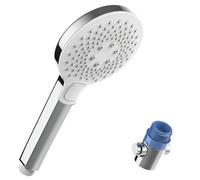 HONBOO Pomme de Douche, Pommeau Douche Haute Pression 4 Modes, Universel Douchette avec Stop, Pommeau de Douche Jet Puissant, Douchettes de Salle De Bain,Chrome