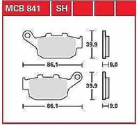 Honda CBR 250 R ABS 2011-2014 TRW Sh Série Sindered Frein Arrière Pads MCB841SH