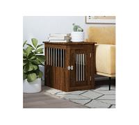 Meuble de Cage pour Chiens Niche Salon Chêne Fumé Bois d'Ingénierie vidaXL