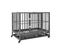 vidaXL Cage pour chiens avec roues Acier 92x62x76 cm