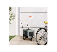 vidaXL Remorque de Vélo pour Animaux de Compagnie, Chariot à Vélo pour Chien avec Roues, Poussette de Animaux de Compagnie, Gris et Noir