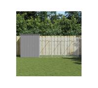 vidaXL Hondenhok met ren 165x1271x181 cm staal lichtgrijs3189108 Gris G