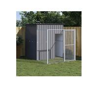 Hondenhok met ren 165x251x181 cm gegalvaniseerd staal antraciet172365