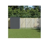 Vidaxl Niche Pour Chien Avec Cour Anthracite 214x865x181 Cm Gris