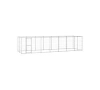 Hondenkennel 16,94 mÂ² gegalvaniseerd staal3082310