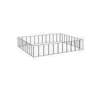 Hondenkennel 40 panelen 50 x 100 cm gepoedercoat staal zwart3115966