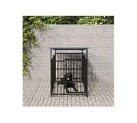 Vidaxl Chenil D'extérieur Avec Toit Pour Chiens Acier 1,88 M²