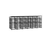 Hondenkennel met dak 11,06 mÂ² staal3097951