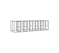 Hondenkennel met dak 14,52 mÂ² staal3082253