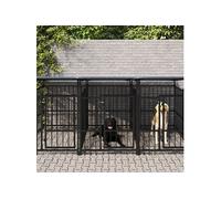 Chenil d'Extérieur pour Chiens Acier 13,14 m² Cage Enclos Niche Chiot vidaXL