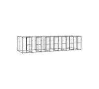 Hondenkennel met dak 16,94 mÂ² staal3082254