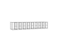 Hondenkennel met dak 21,78 mÂ² staal3082256