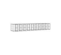 Hondenkennel met dak 24,2 mÂ² staal3082257