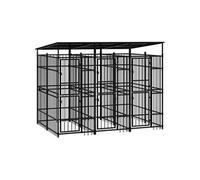 vidaXL Chenil d'Extérieur avec Toit pour Chiens Acier 5,53 m² Cage Enclos 3097948