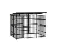 Vidaxl Chenil D'extérieur Avec Toit Pour Chiens Acier 5,53 M²