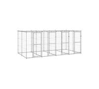 Vidaxl Chenil Extérieur Acier Galvanisé Avec Toit 9,68 M?