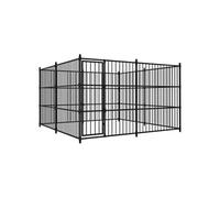 vidaXL Chenil d'extérieur pour chiens 300 x 300 x 185 cm Noir Acier
