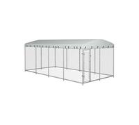Chenil extérieur avec toit pour chiens 8 x 4 x 2 m