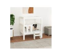Hondenmand 65,5x43x70 cm massief grenenhout wit822373