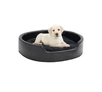 Hondenmand 79x70x19 cm pluche en kunstleer zwart171262