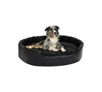 Vidaxl Lit Pour Chiens Noir 90x79x20 Cm Peluche Et Similicuir