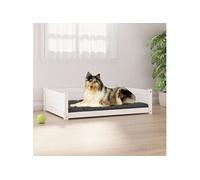 Hondenmand 95,5x65,5x28 cm massief grenenhout wit821458