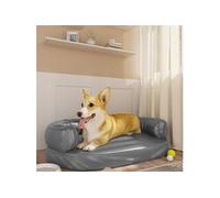 Hondenmand met ergonomisch schuim 75x53 cm kunstleer grijs171317