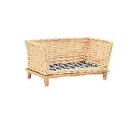 vidaXL Panier pour Chiens avec Coussin 50x33x30 cm Saule Naturel Corbeille 170773
