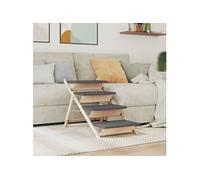 vidaXL Escalier pour chiens 172420 gris 105 x 47 cm bois de sapin solide