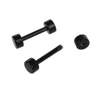 HondoKet 2 faux plugs en acier titane Faux Plug Tunnel Boucles d'oreilles (Noir, 4 MM), Titane, Titane
