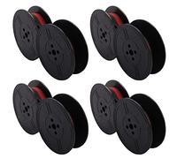 HondoKet Lot de 4 rouleaux d'encre double bobine pour machine à écrire - Pour la plupart des machines à écrire (rouge, noir)