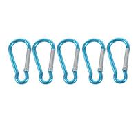 HondoKet Lot de 5 mini mousquetons en alliage d'aluminium bleu
