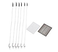 HondoKet Lot de 6 bas de ligne de pêche à la carpe sans ardillon 5,4 kg Taille 6 8 10 Prêt à l'emploi Crank Hook avec butées d'appât