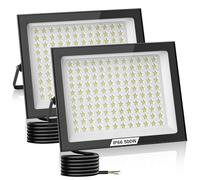 Hondony 2 pièces Projecteur led Extérieur 500W, IP66, 6500K Blanc Froid Spot Extérieur Puissant, pour entrepôt, jardin, garage, terrasse et parking