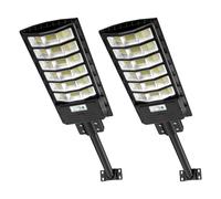 Hondony 2Pack 600W Lampe Solaire Exterieur, 6500K Du crépuscule à l'aube LED Jardin Lampe avec TéLéCommande, IP65 Impermable Pour Rue Garage Éclairage public