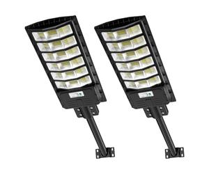 Hondony 2Pack 600W Lampe Solaire Exterieur, 6500K Du crépuscule à l'aube LED Jardin Lampe avec TéLéCommande, IP65 Impermable Pour Rue Garage Éclairage public