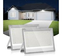 Hondony 2pc Projecteur Led 200w, Projecteur 200w, éclairage de sécurité LED d'extérieur 6500K, IP66, Blanc lumière du jour, pour entrepôt, jardin, garage, terrasse et parking