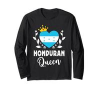 Honduran Queen Honduras Flag Proud Honduran Woman Manche Longue