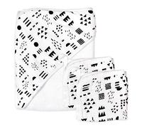 HonestBaby Ensemble 3 pièces unisexe pour bébé en coton bio avec capuche et gants de toilette, bandana, motif jeu, taille unique US