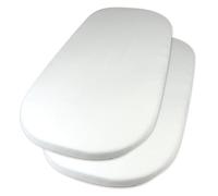 HonestBaby Lot de 2 draps-housses en coton bio pour berceau - Blanc - Taille unique